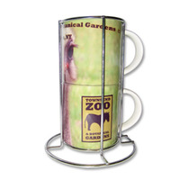 2-Piece Mug Set with Metal Stacking Frame