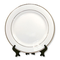 8" Rim Plate w/Double  Gold Trim